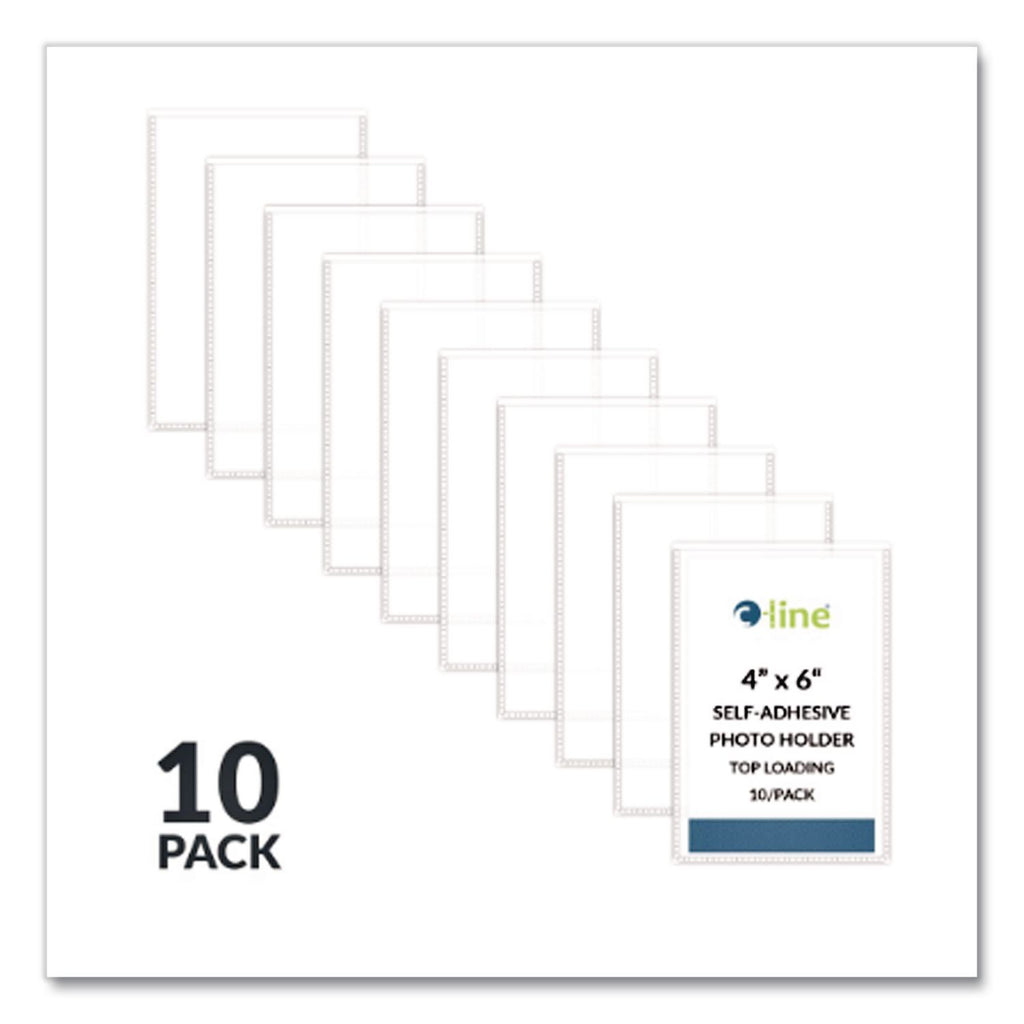 Peel and Stick Photo Holders, 4.38 x 6.5, Clear, 10/Pack
