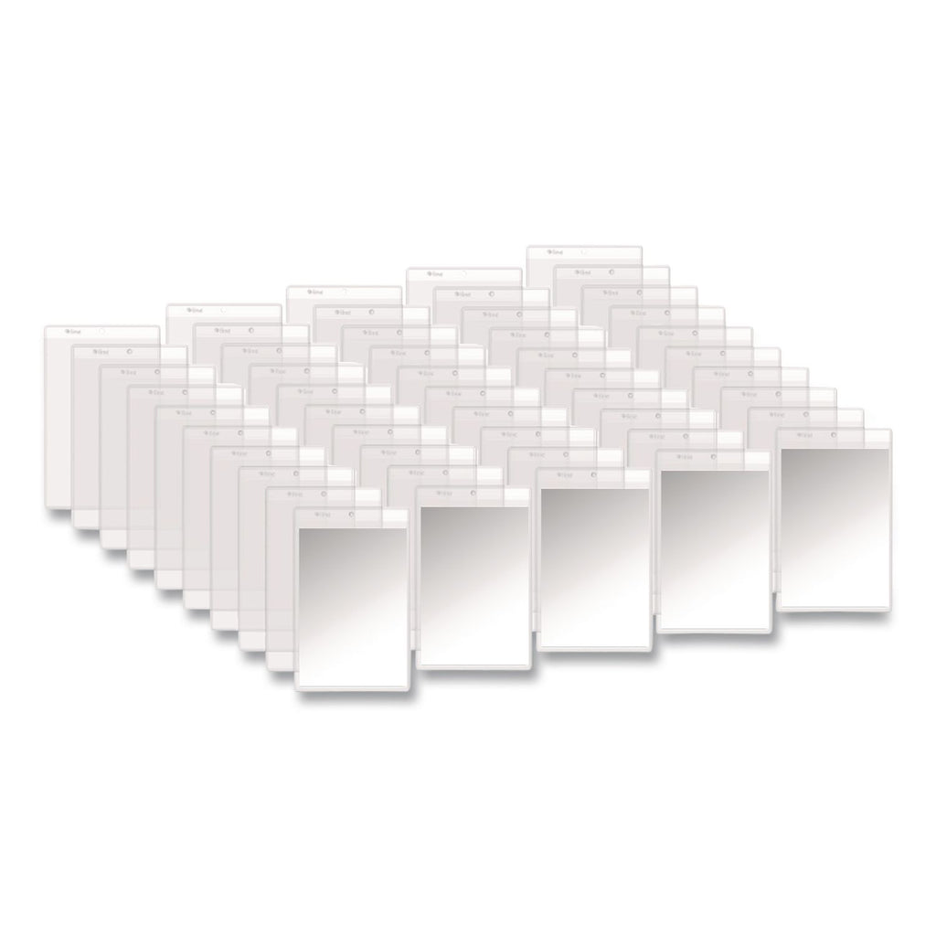 Clear Vinyl Shop Ticket Holders, Both Sides Clear, 25 Sheets, 5 x 8, 50/Box