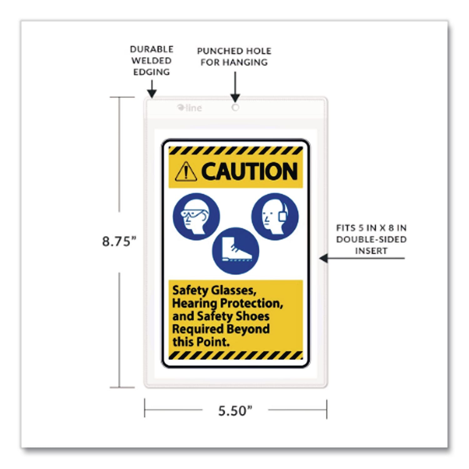 Clear Vinyl Shop Ticket Holders, Both Sides Clear, 25 Sheets, 5 x 8, 50/Box