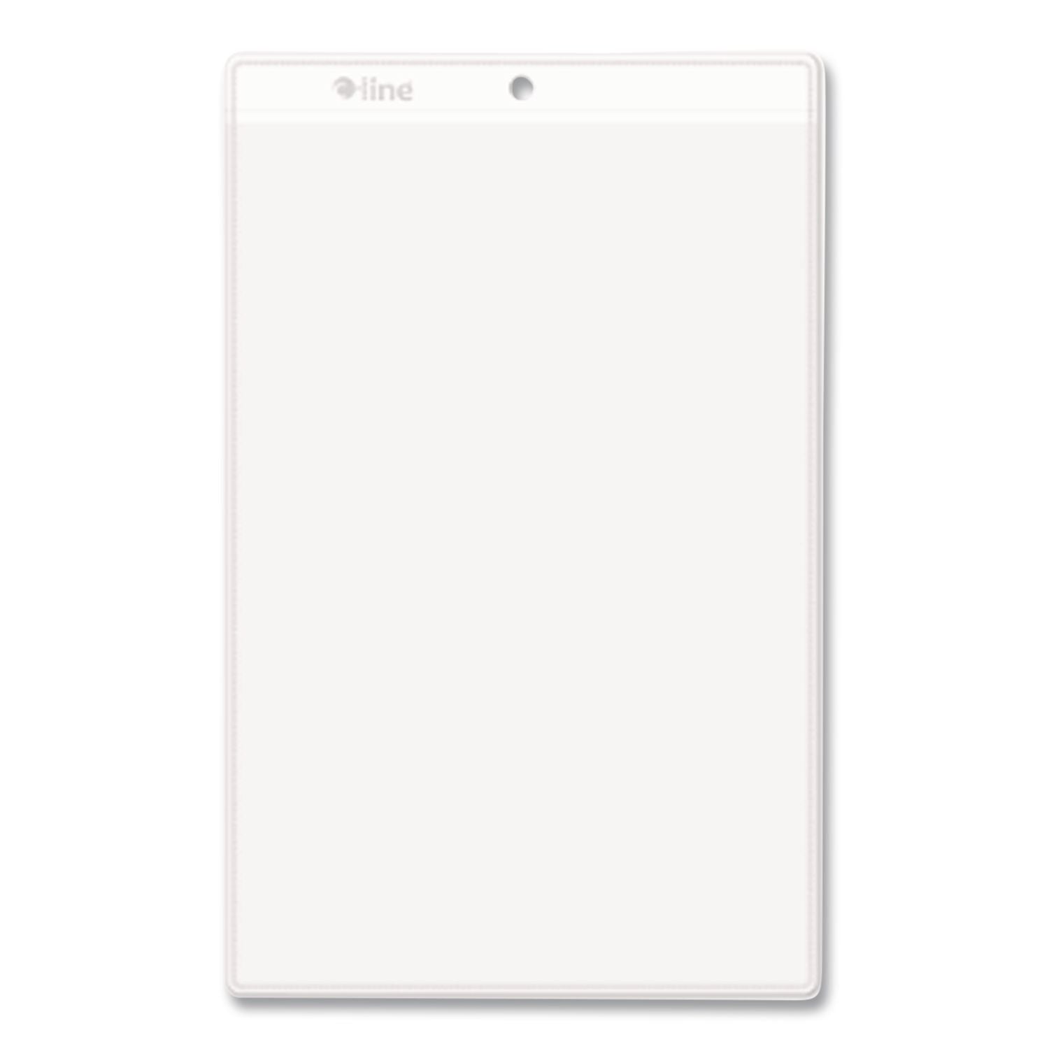 Clear Vinyl Shop Ticket Holders, Both Sides Clear, 25 Sheets, 5 x 8, 50/Box