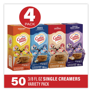 Liquid Coffee Creamer, French Vanilla/Hazelnut/Italian Sweet Creme/Original, 0.37 oz, 200/CT, Ships in 1-3 Business Days