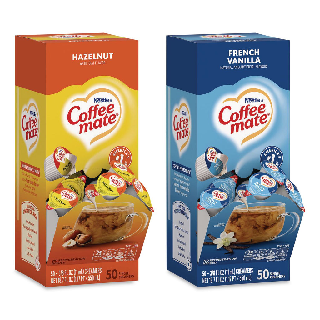 Liquid Coffee Creamer, French Vanilla/Hazelnut/Italian Sweet Creme/Original, 0.37 oz, 200/CT, Ships in 1-3 Business Days