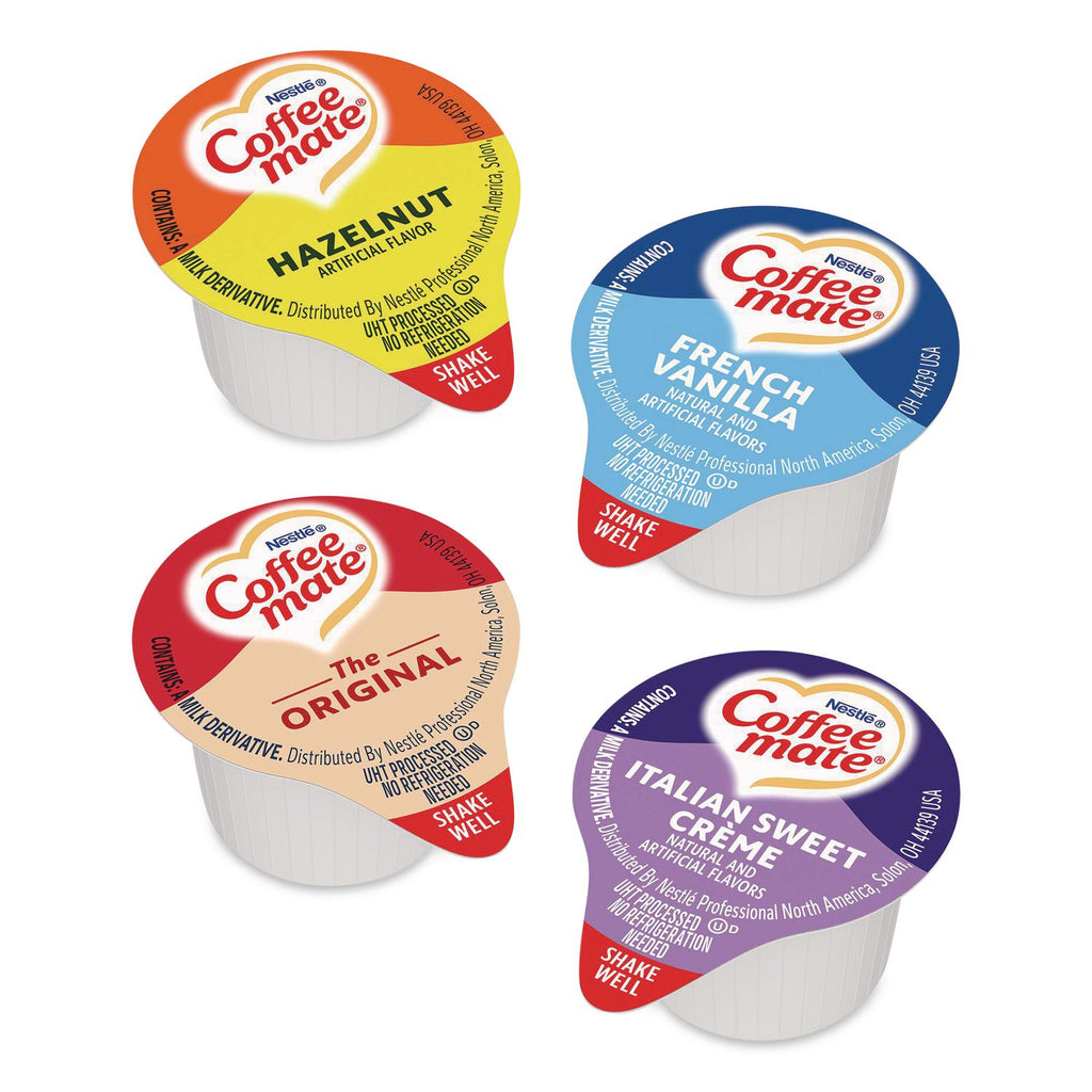 Liquid Coffee Creamer, French Vanilla/Hazelnut/Italian Sweet Creme/Original, 0.37 oz, 200/CT, Ships in 1-3 Business Days