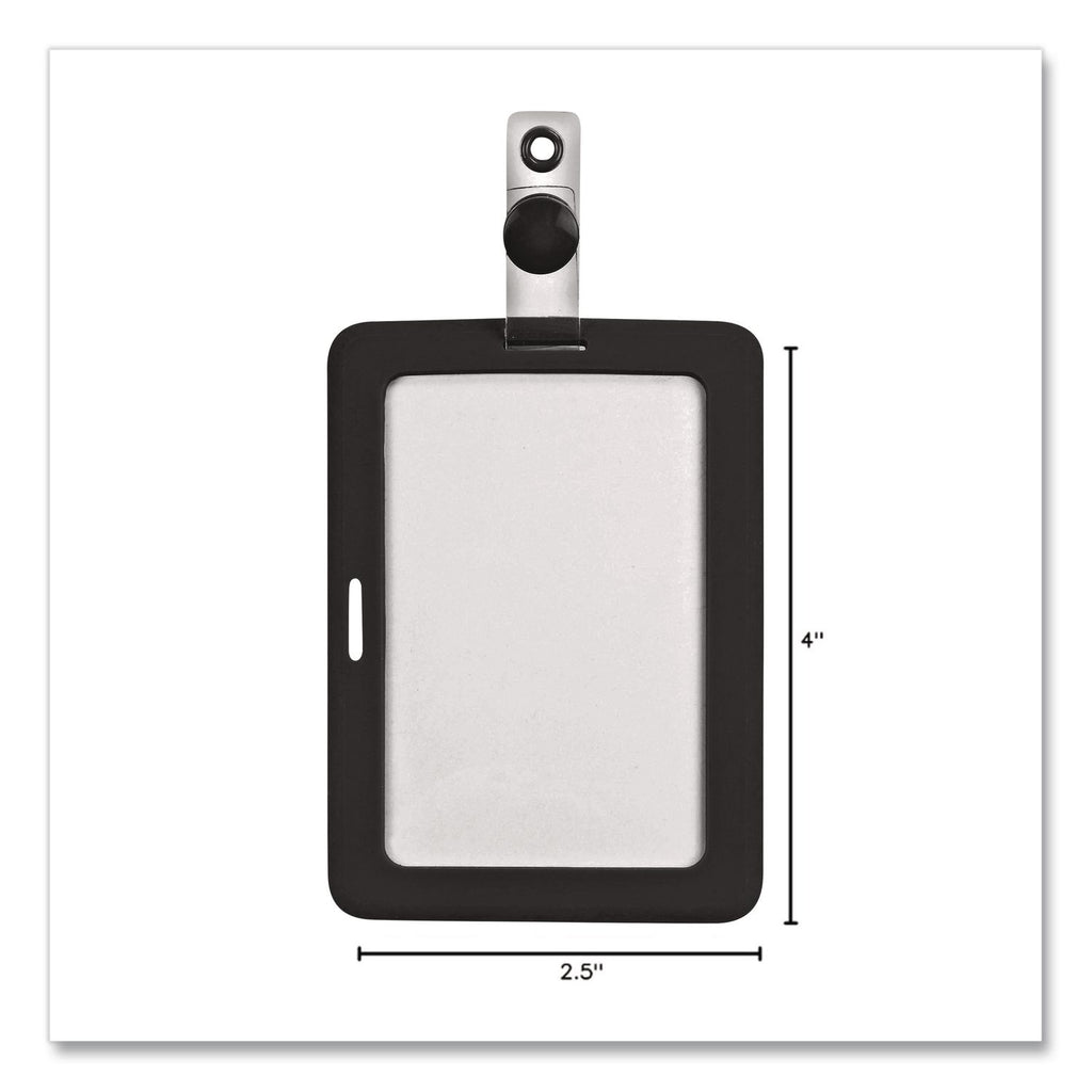 MyID Badge Holder, Vertical/Horizontal, 3 5/8 x 2 1/4, Black, 1/ea