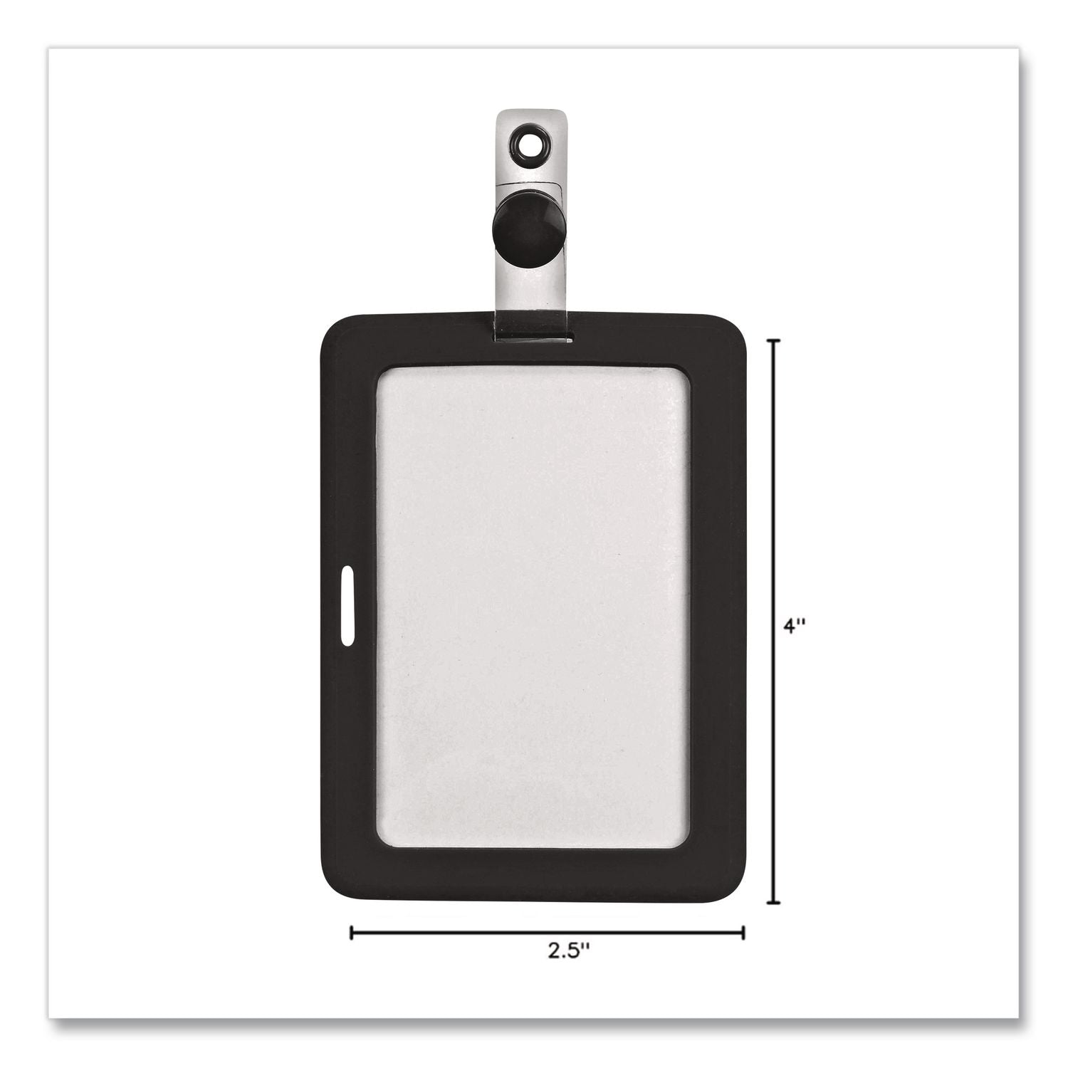 MyID Badge Holder, Vertical/Horizontal, 3 5/8 x 2 1/4, Black, 1/ea