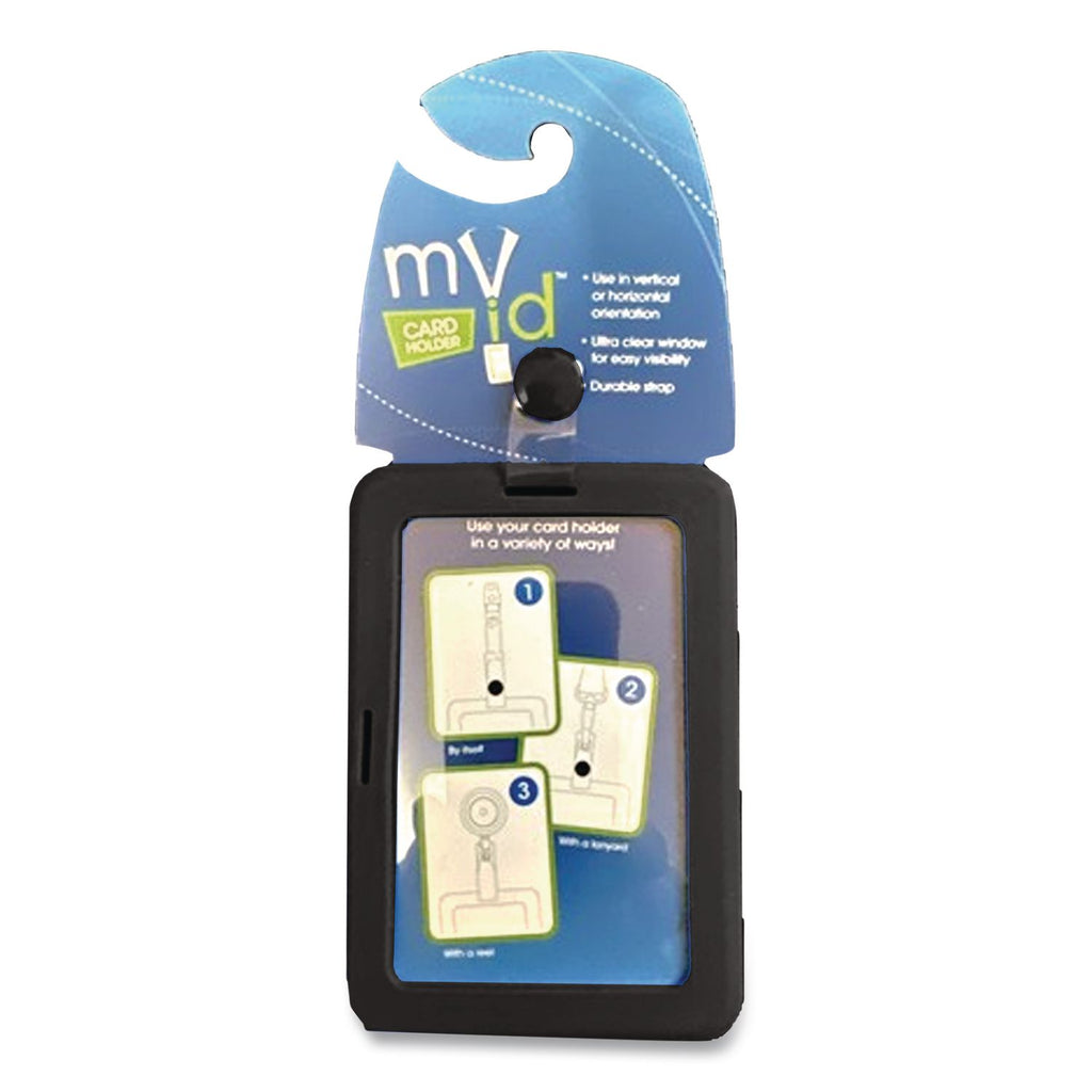 MyID Badge Holder, Vertical/Horizontal, 3 5/8 x 2 1/4, Black, 1/ea