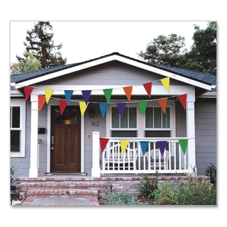 Strung Flags, Pennant, 30 ft, Assorted Bright Colors