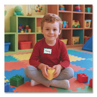 Self-Adhesive Name Badges, 3.5 x 2.25, Green, 100/Box