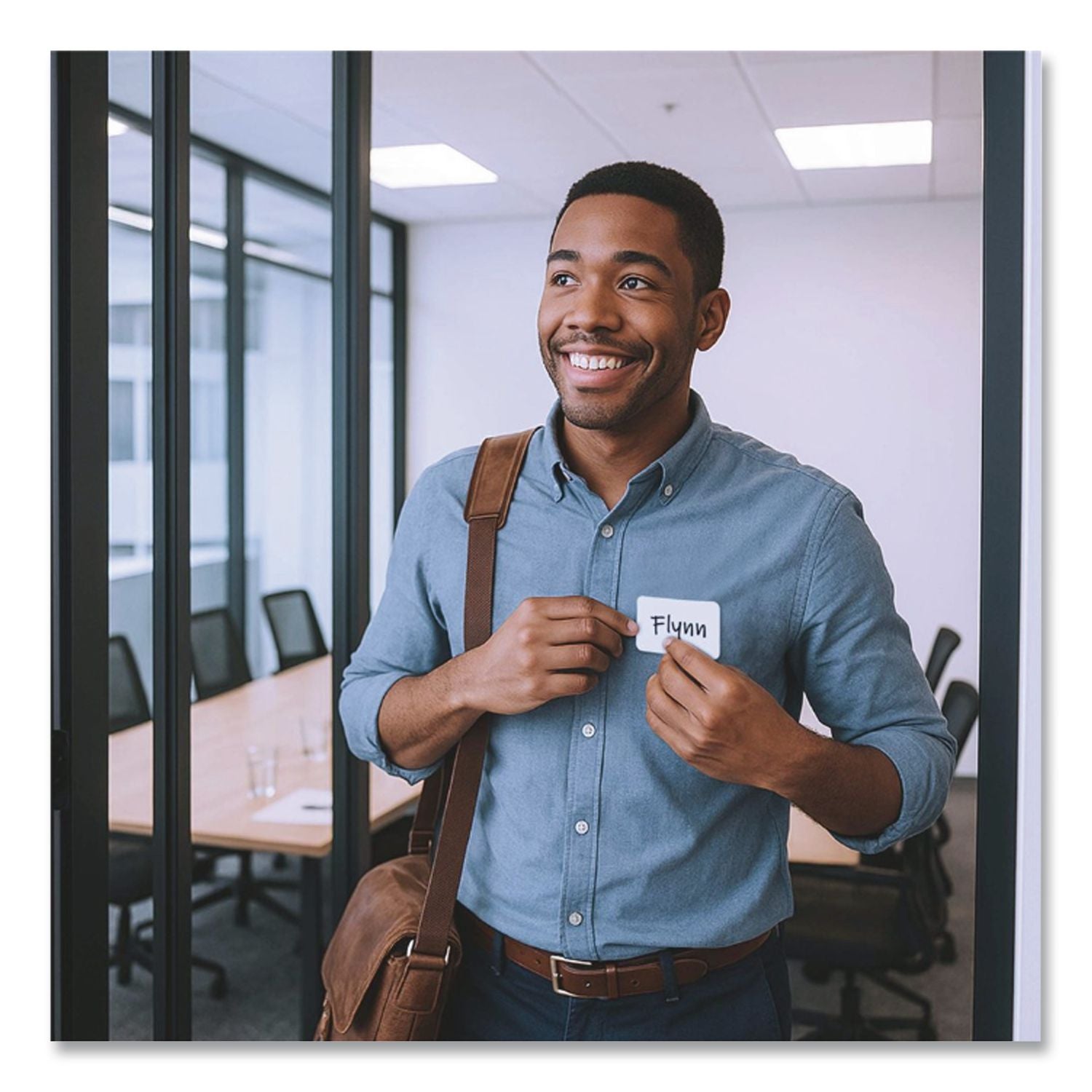 Self-Adhesive Name Badges, 3.5 x 2.25, White, 100/Box