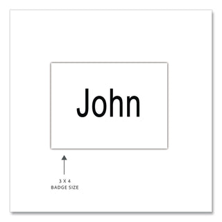 Name Badge Inserts, 4 x 3, White, 60/Pack