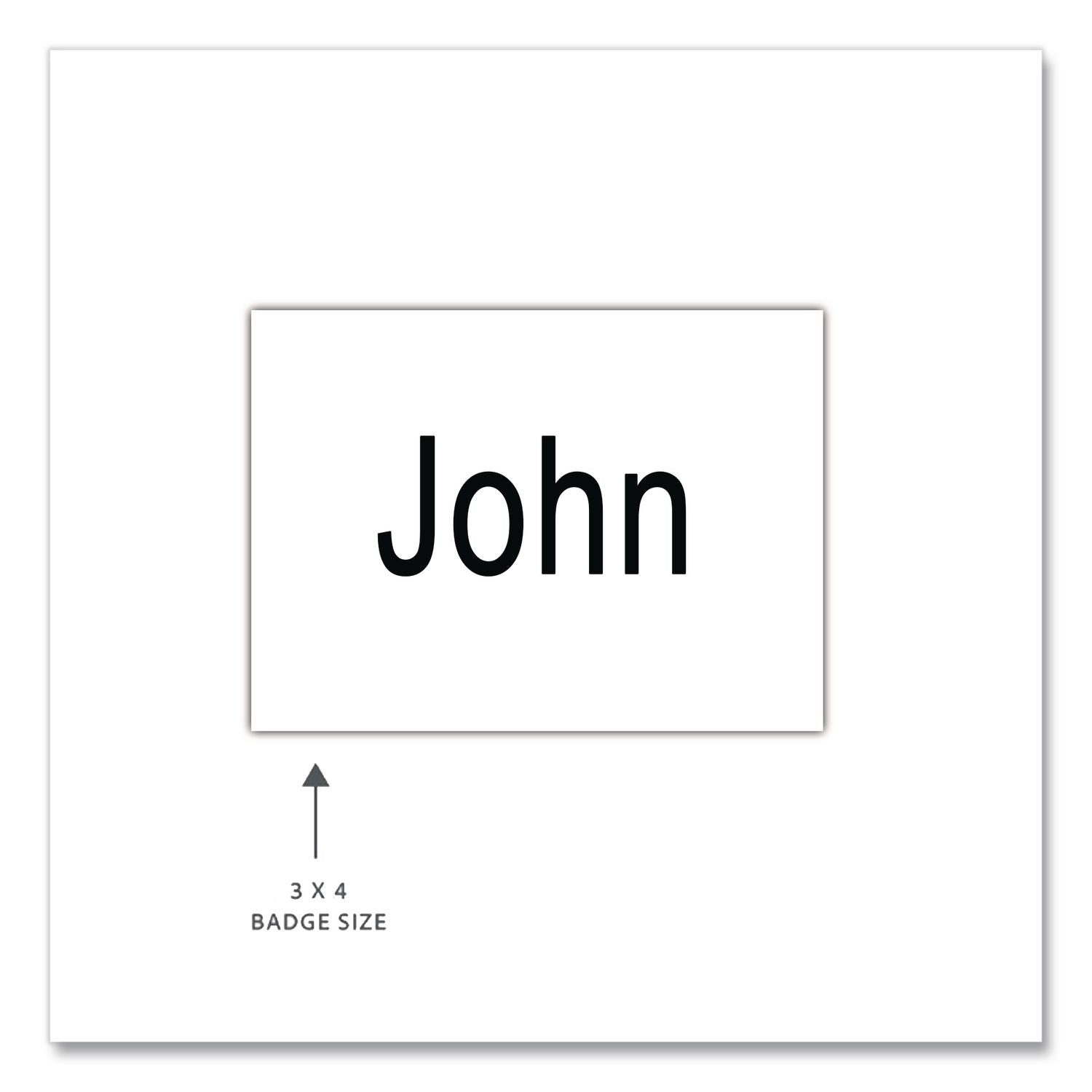 Name Badge Inserts, 4 x 3, White, 60/Pack