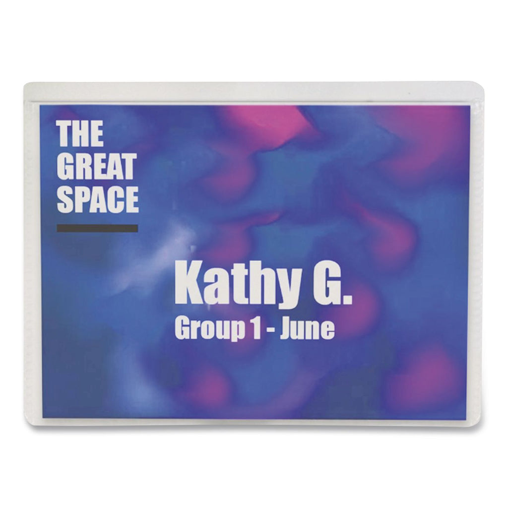 Name Badge Kits, Top Load, 4 x 3, Clear, 50/Box