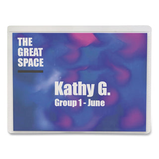 Name Badge Kits, Top Load, 4 x 3, Clear, 50/Box