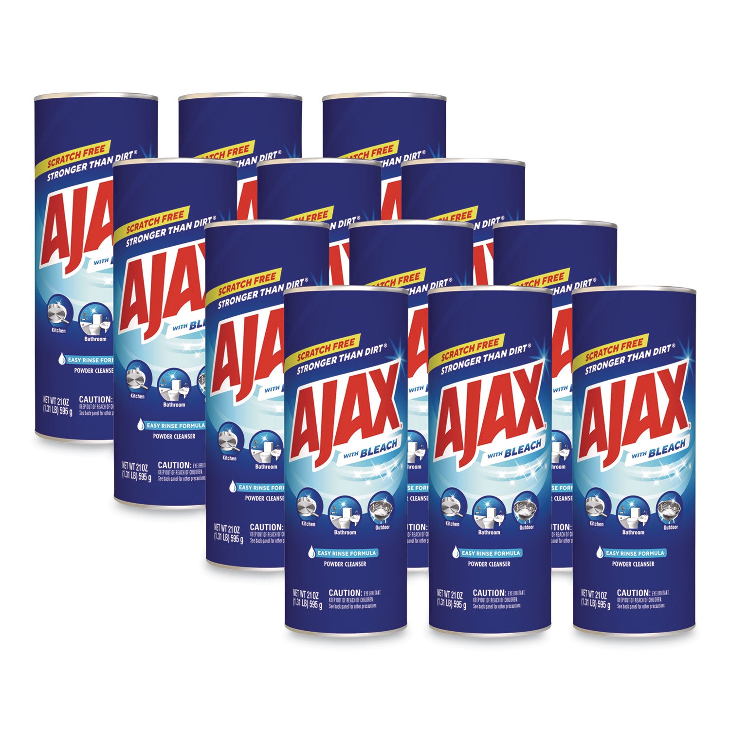 AJAX Powder Cleanser With Bleach - 21 oz (1.31 lb) - 1 Each - Non-scratching, Phosphate-free - White