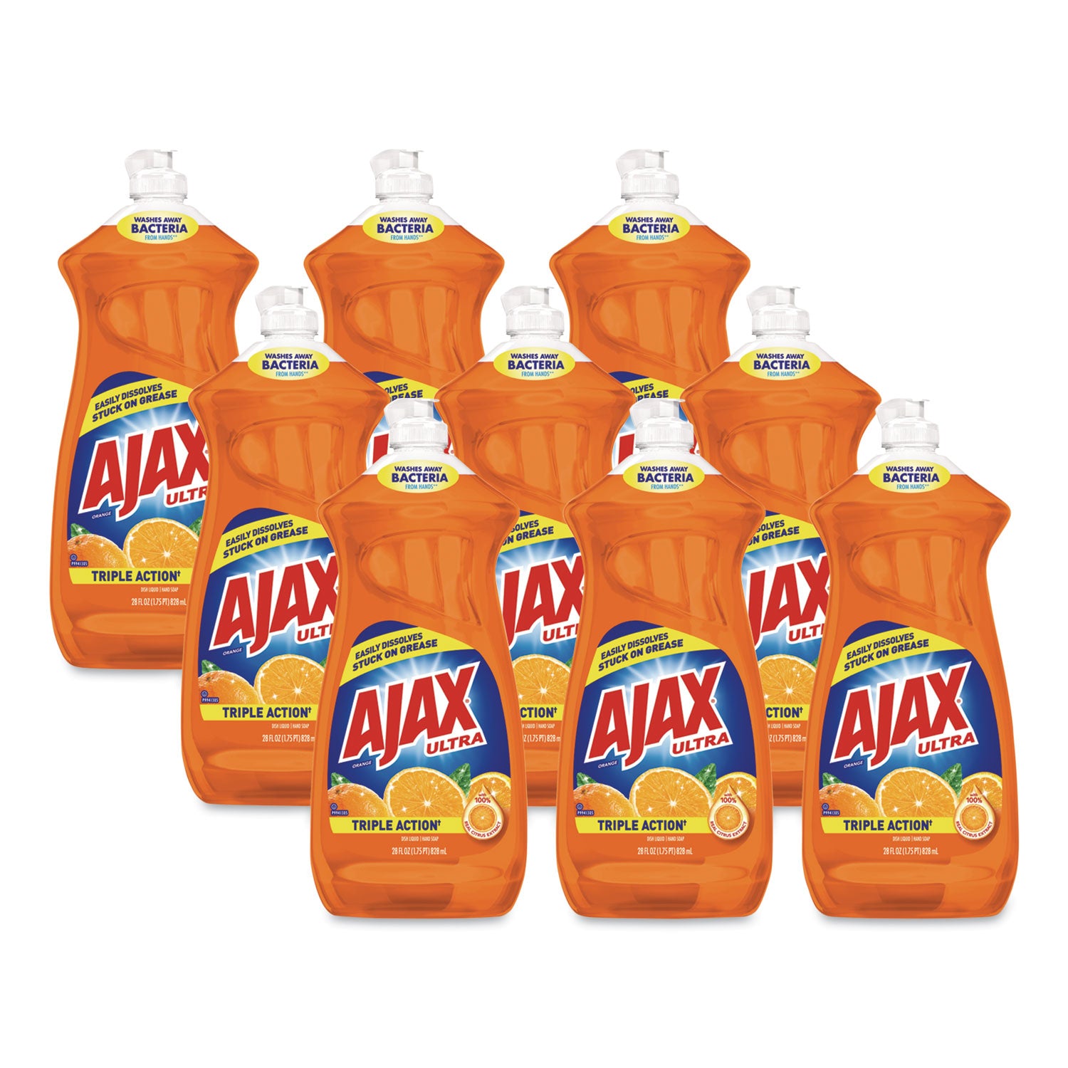 Dish Detergent, Liquid, Orange Scent, 28 oz Bottle, 9/Carton