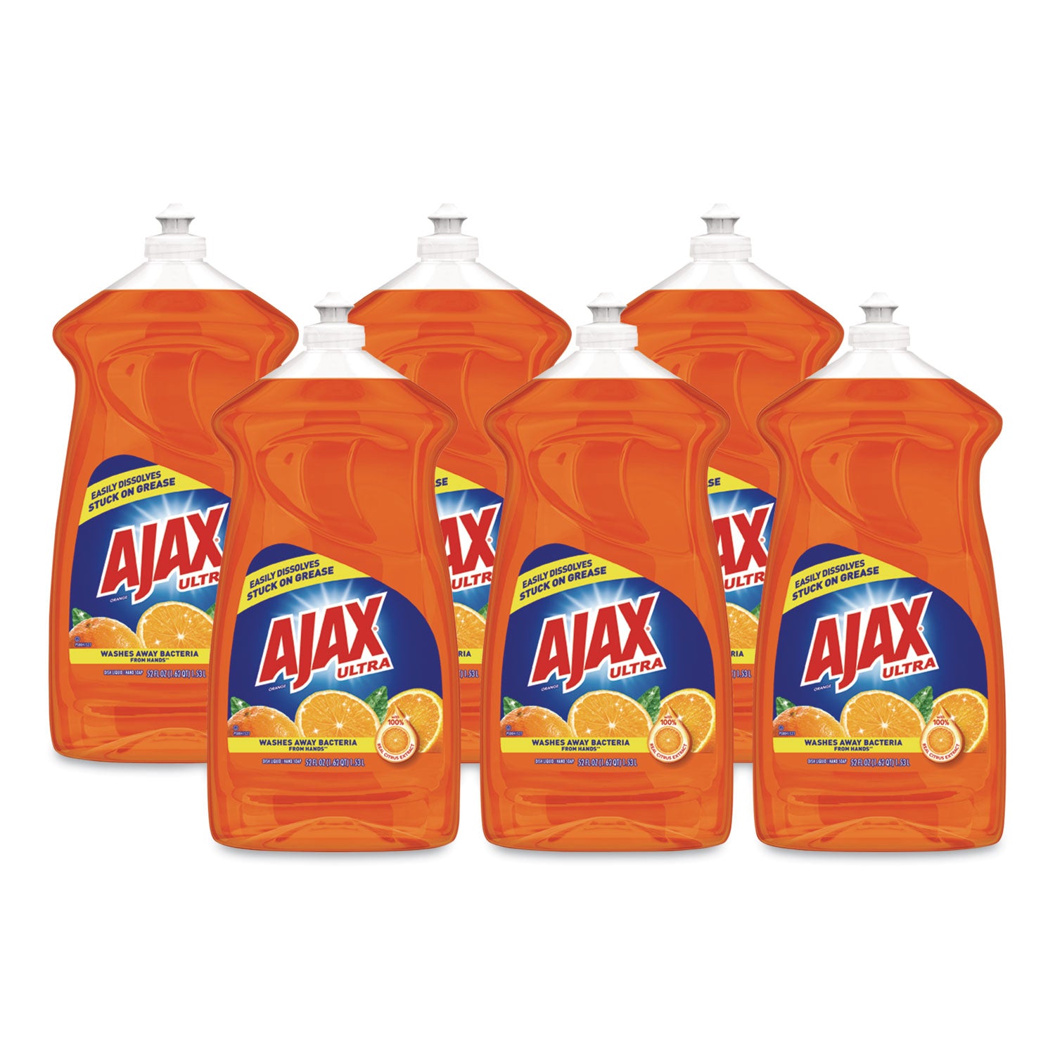 Dish Detergent, Liquid, Antibacterial, Orange, 52 oz, Bottle, 6/Carton