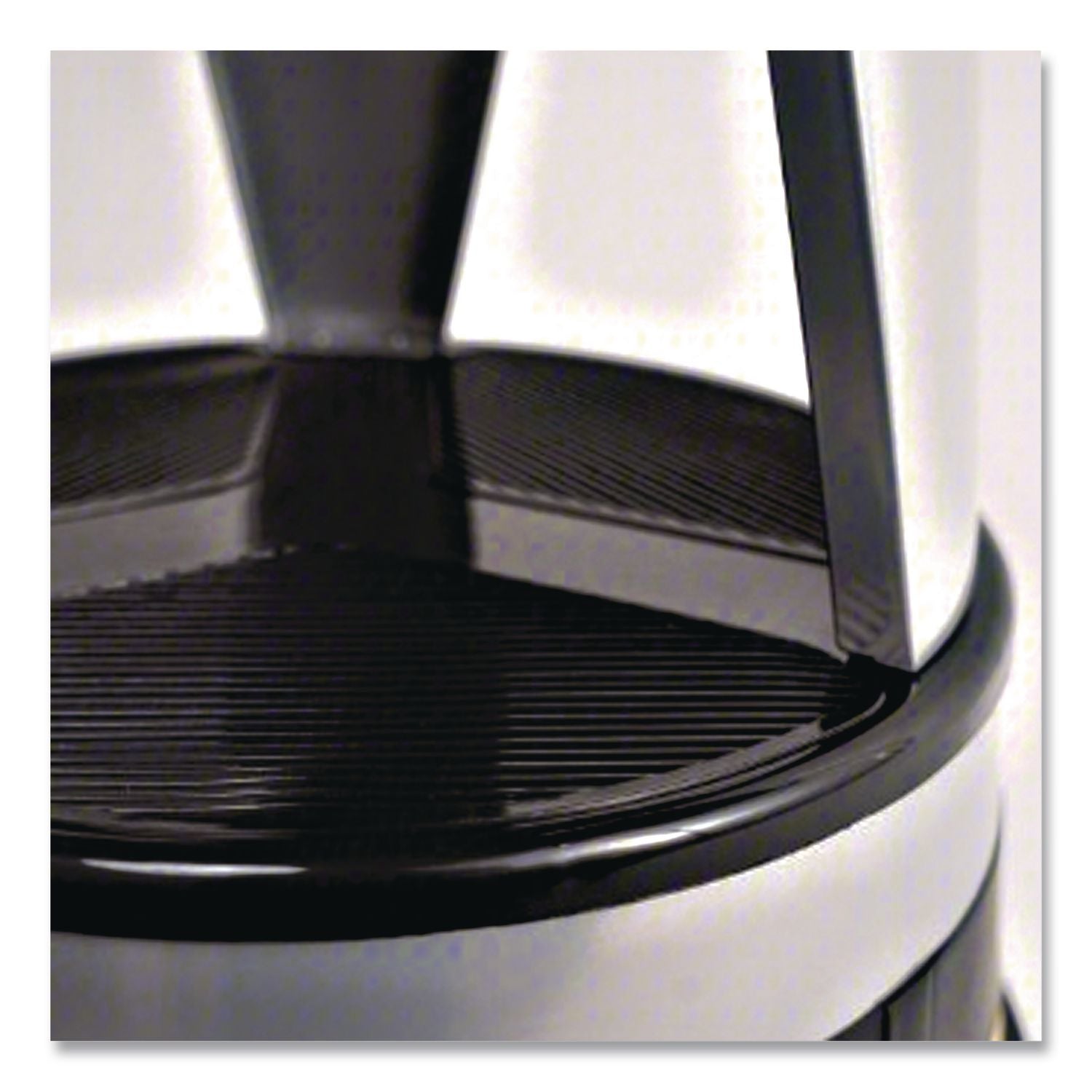 Kik-Step Steel Step Stool, 2-Step, 350 lb Capacity, 16" Diameter x 14.25"h, Silvertone