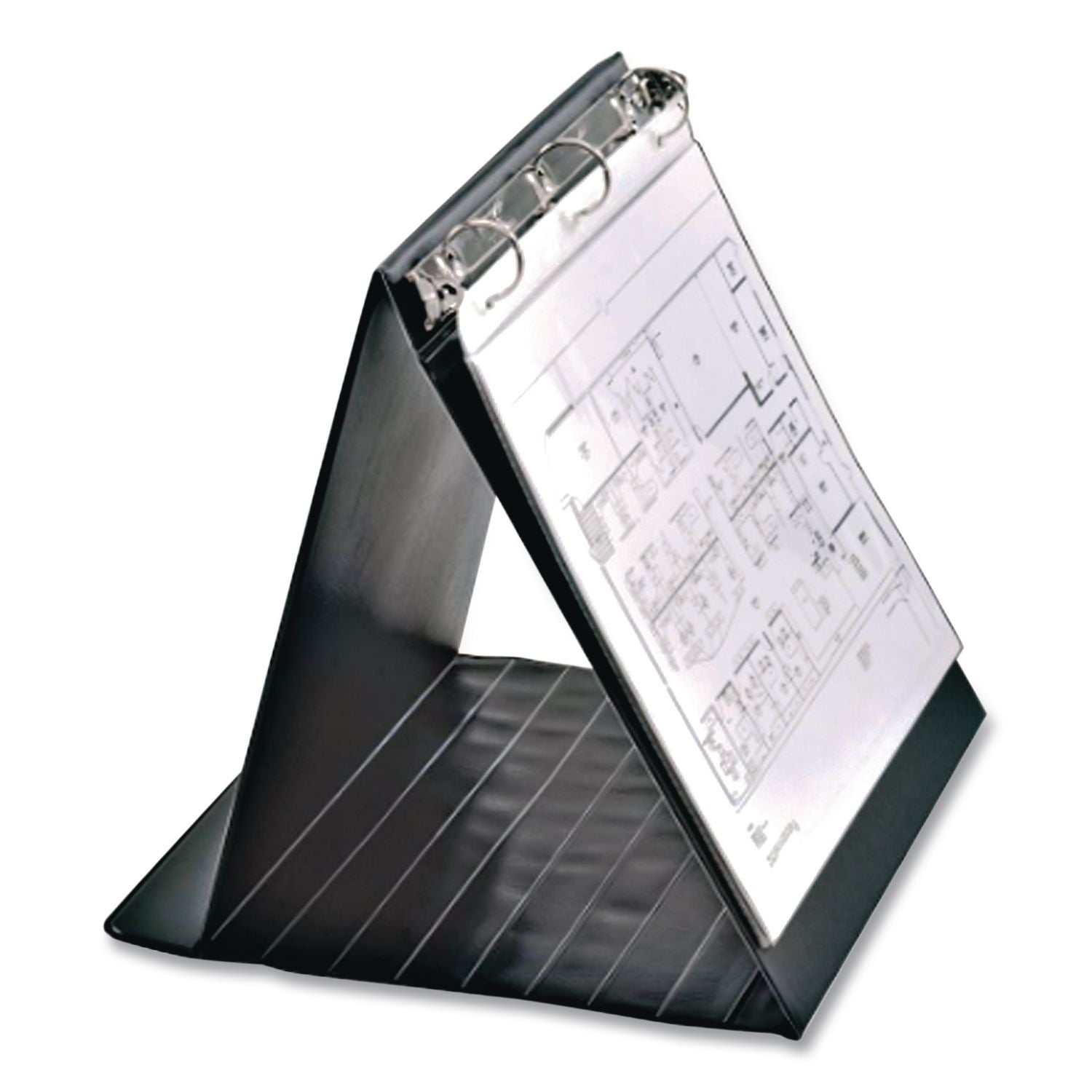Easel Round Ring Binder, 3 Rings, 1" Capacity, 11 x 8.5, Black