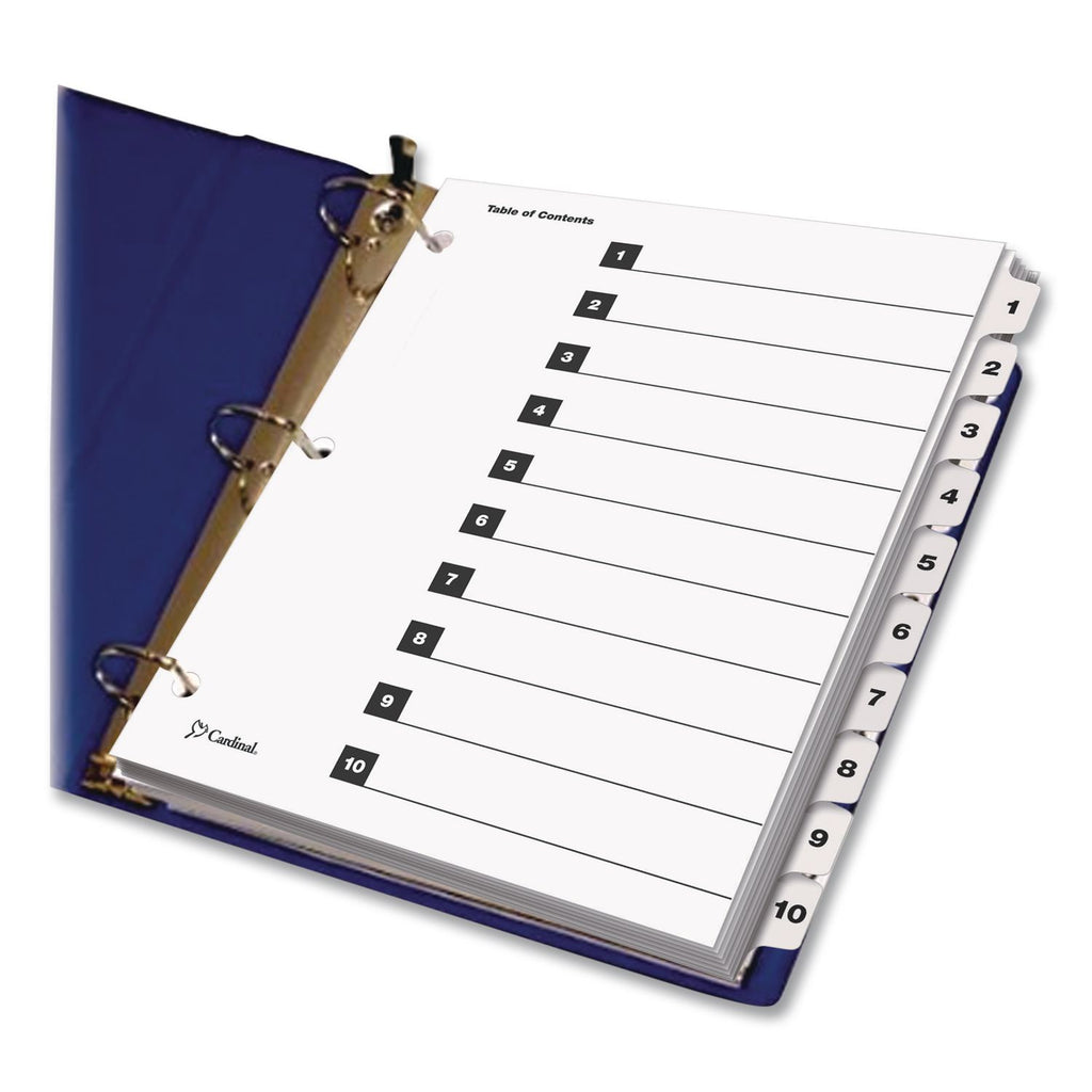 OneStep Printable Table of Contents and Dividers, 10-Tab, 1 to 10, 11 x 8.5, White, White Tabs, 1 Set