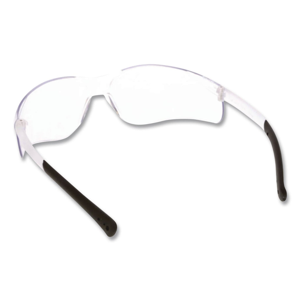 BearKat Safety Glasses, Wraparound, Black Frame/Clear Lens
