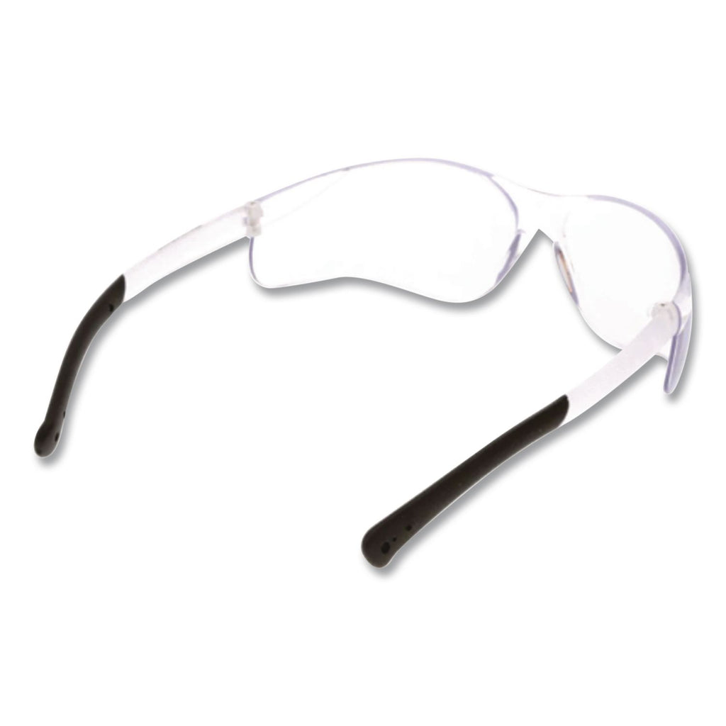 BearKat Safety Glasses, Wraparound, Black Frame/Clear Lens