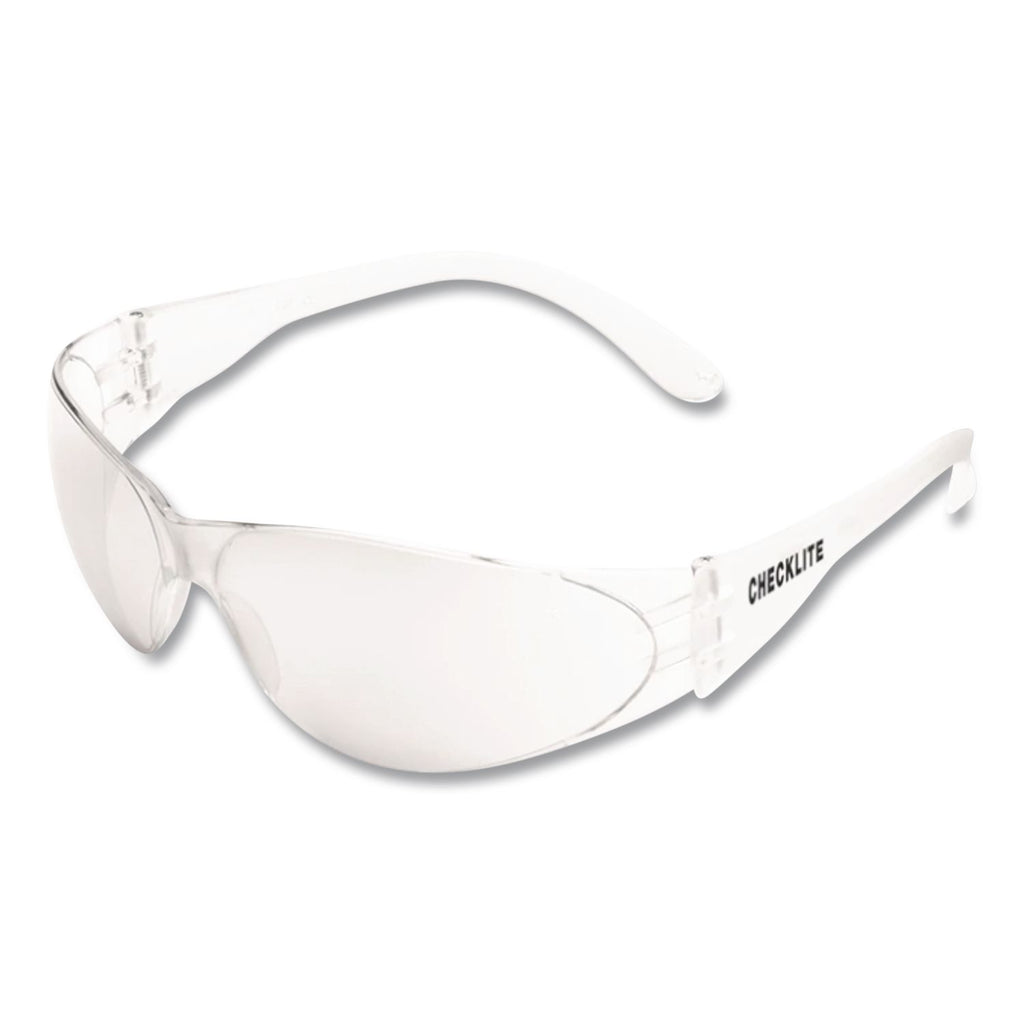 Checklite Scratch-Resistant Safety Glasses, Clear Lens, 12/Box