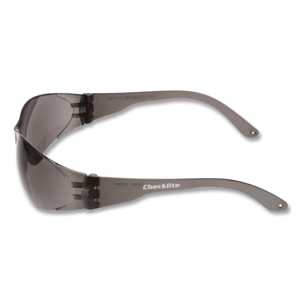 Checklite Scratch-Resistant Safety Glasses, Gray Lens