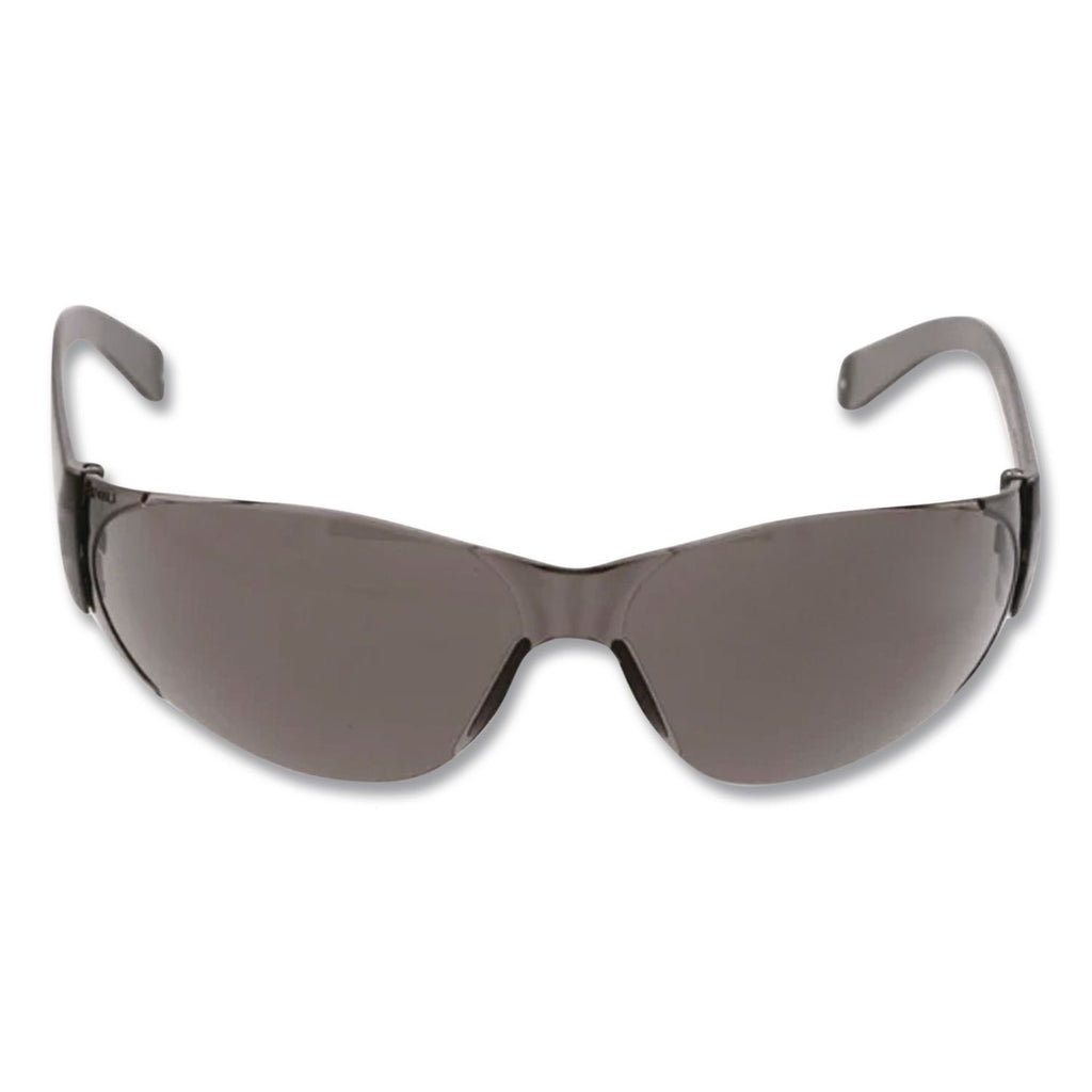Checklite Scratch-Resistant Safety Glasses, Gray Lens, 12/Box