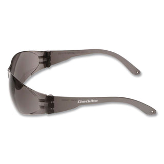 Checklite Scratch-Resistant Safety Glasses, Gray Lens, 12/Box