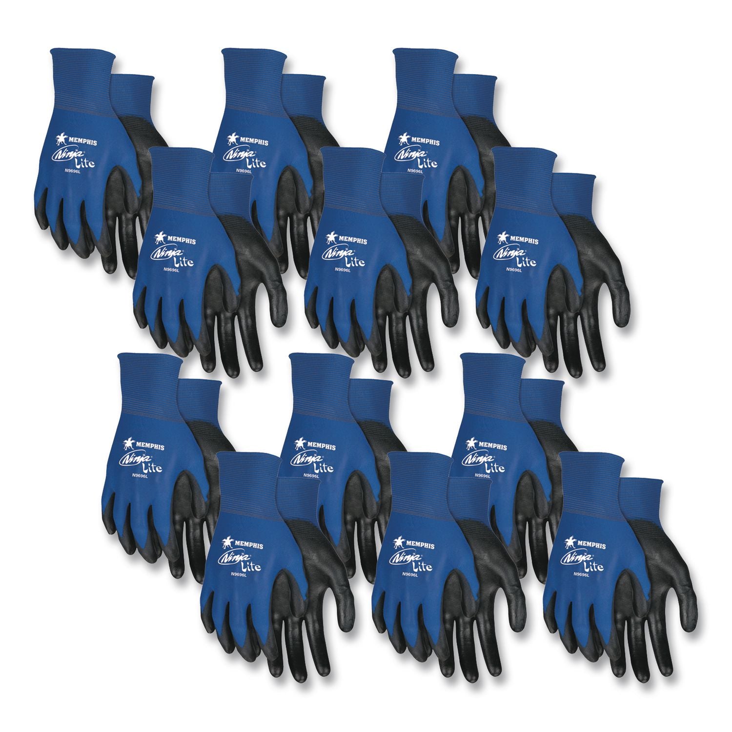 Ultra Tech TaCartonile Dexterity Work Gloves, Blue/Black, Medium, Dozen