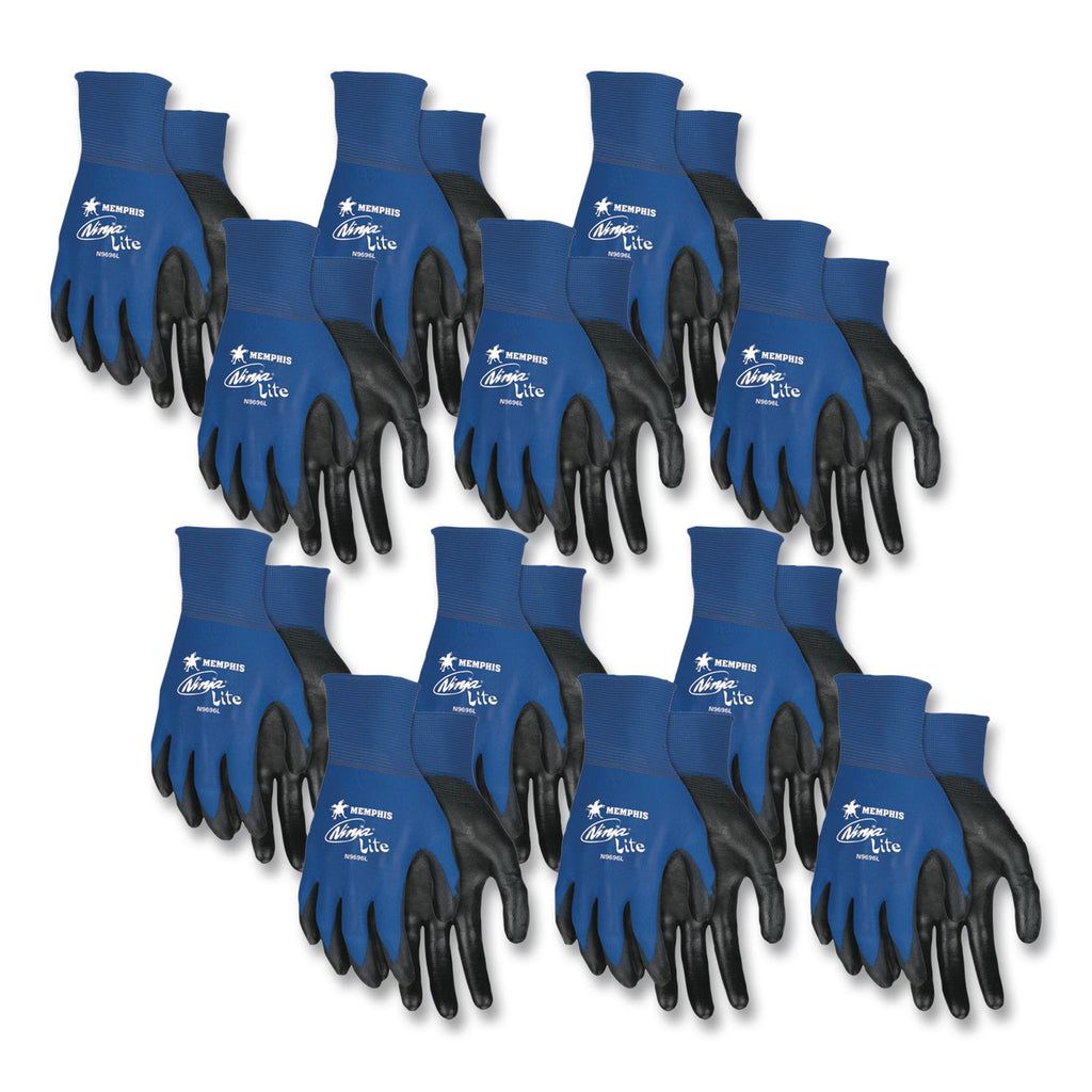 Ultra Tech TaCartonile Dexterity Work Gloves, Blue/Black, Small, Dozen