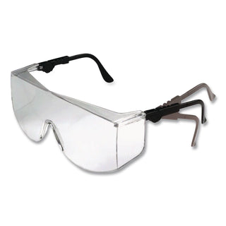 Tacoma Wraparound Safety Glasses, Black Plastic Frame, Clear Lens