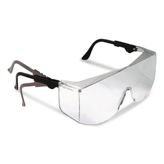 Tacoma Wraparound Safety Glasses, Black Plastic Frame, Clear Lens