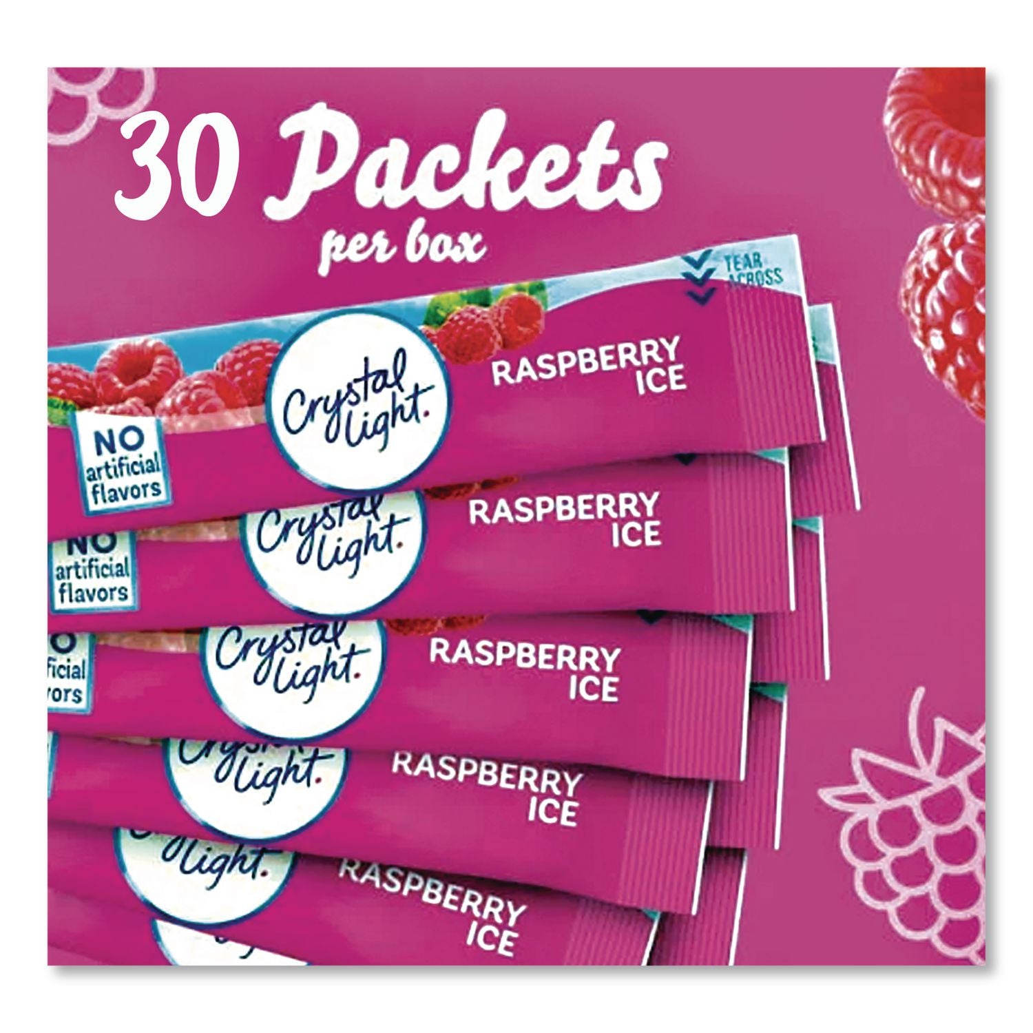 Flavored Drink Mix, Raspberry Ice, 30 .08oz Packets/Box