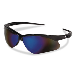 Nemesis Safety Glasses, Black Frame, Blue Mirror Lens