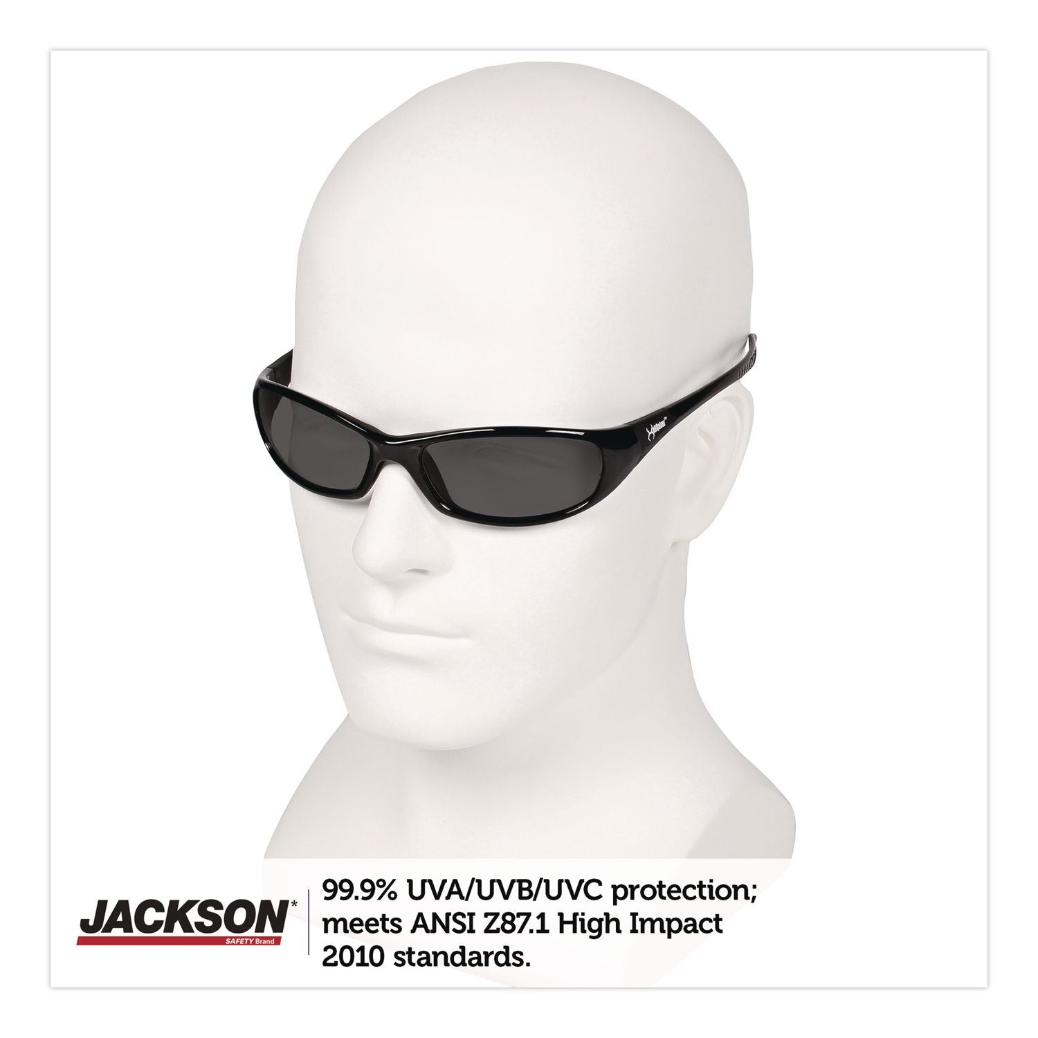 V40 HellRaiser Safety Glasses, Black Frame, Smoke Lens