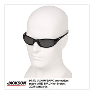 V40 HellRaiser Safety Glasses, Black Frame, Smoke Lens