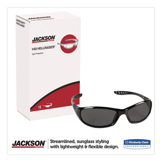 V40 HellRaiser Safety Glasses, Black Frame, Smoke Lens