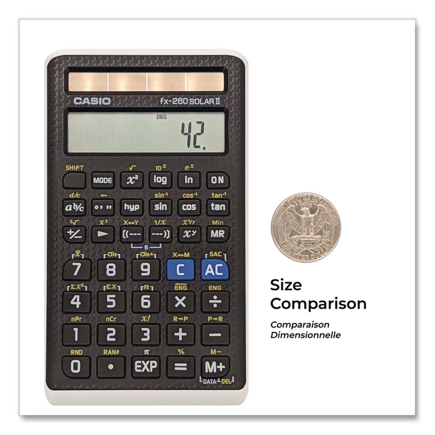 FX-260 Solar II All-Purpose Scientific Calculator, 10-Digit LCD, Black