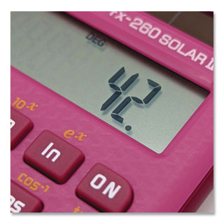 FX-260 Solar II All-Purpose Scientific Calculator, 10-Digit LCD, Pink
