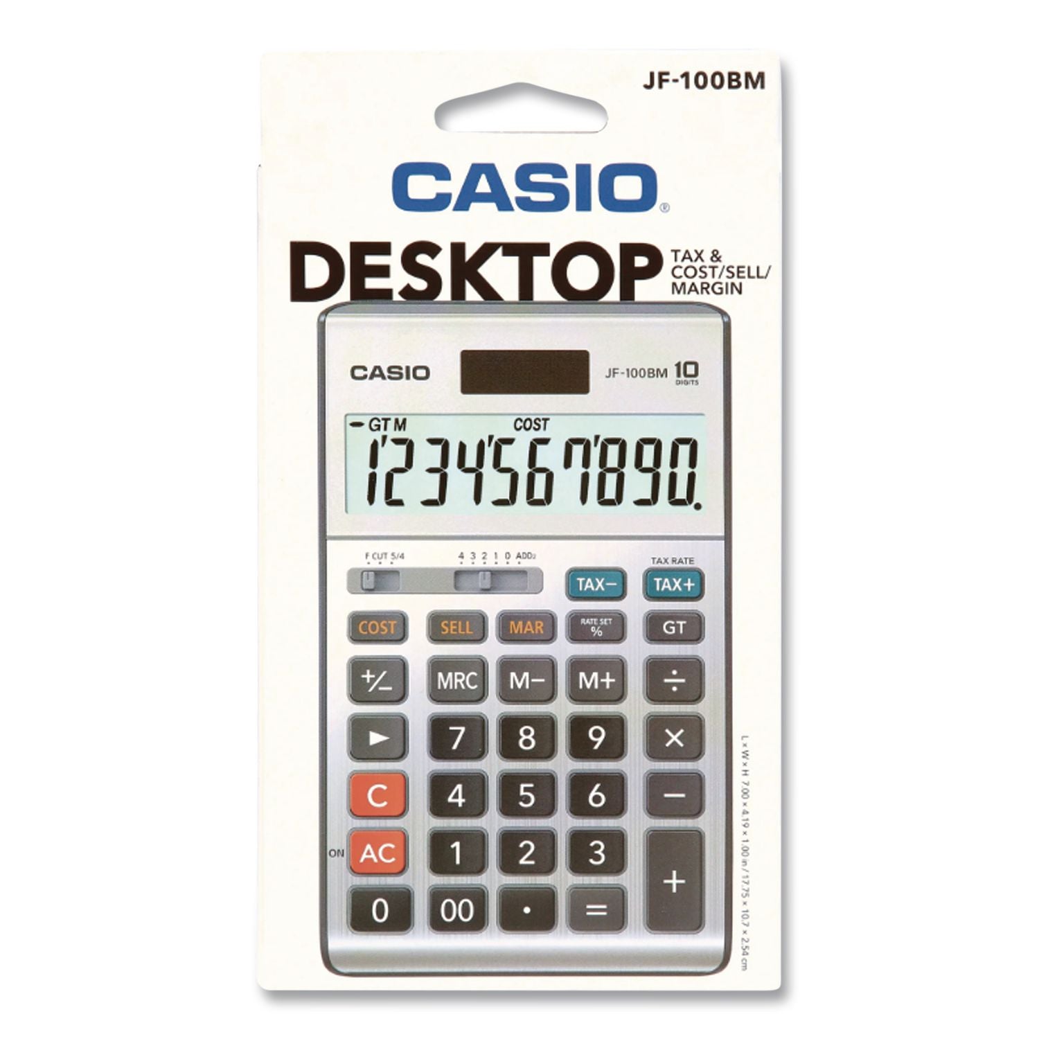 JF100MS Desktop Calculator, 10-Digit LCD