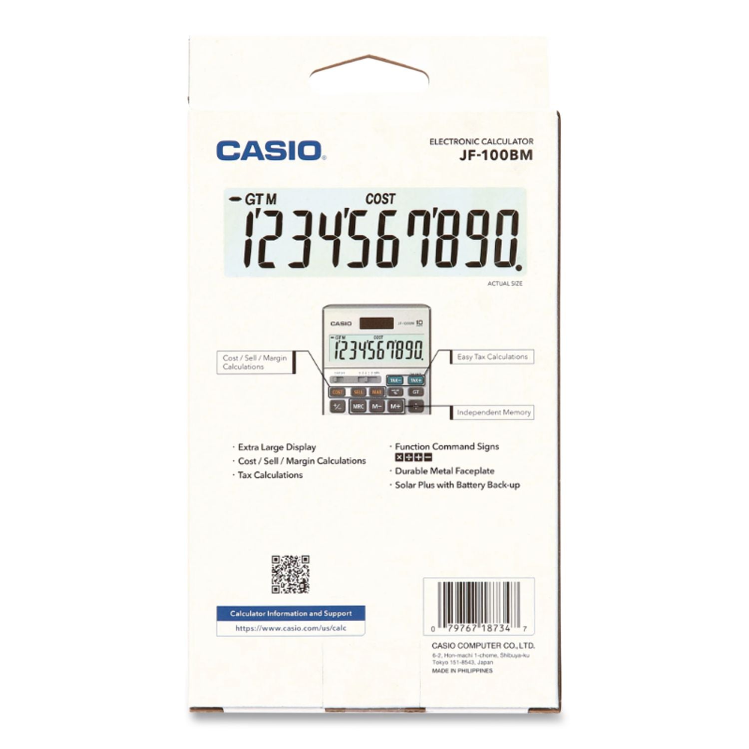 JF100MS Desktop Calculator, 10-Digit LCD