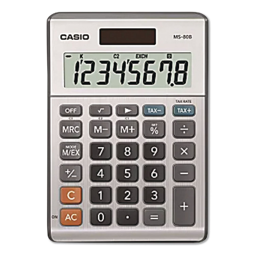 MS-80B Tax and Currency Calculator, 8-Digit LCD