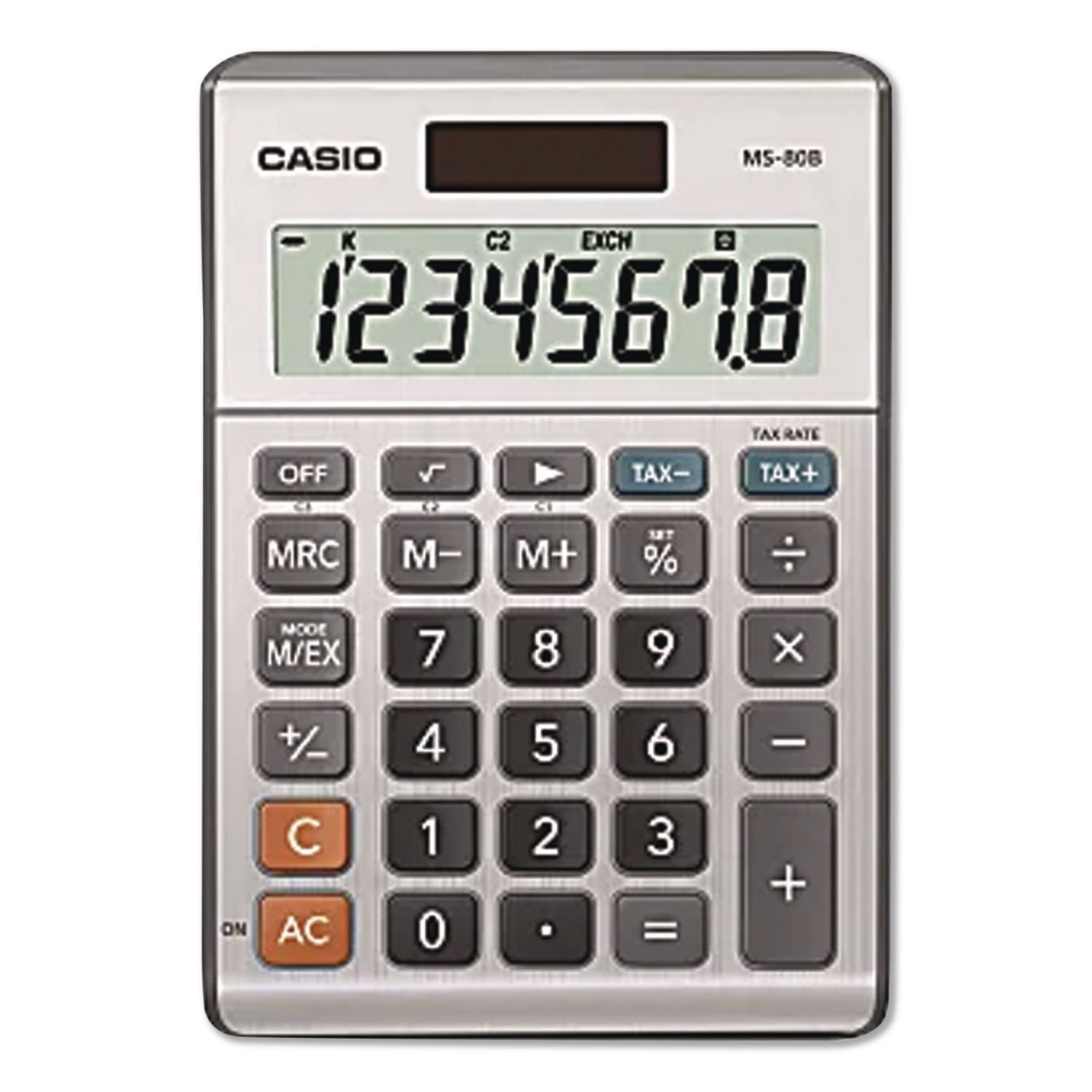 MS-80B Tax and Currency Calculator, 8-Digit LCD