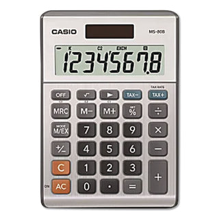 MS-80B Tax and Currency Calculator, 8-Digit LCD
