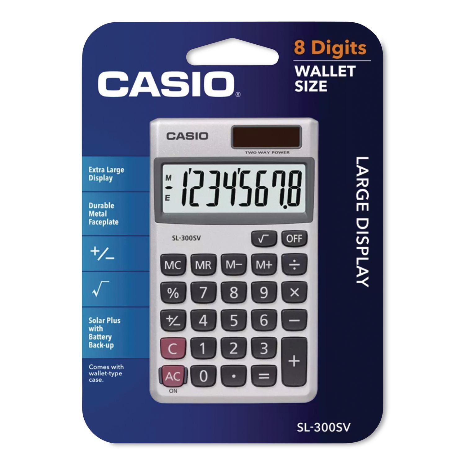 SL-300SV Handheld Calculator, 8-Digit LCD