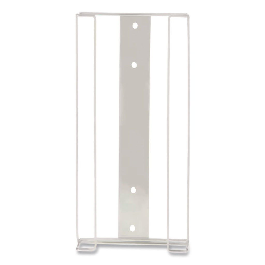 Wire Wall-Mount Glove Box Holder, 4-Box, Horizontal, Stainless Steel, White, 11 x 4 x 22