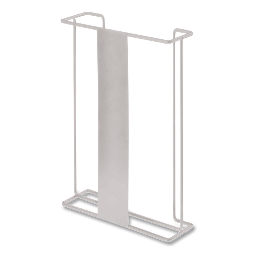 Wire Wall-Mount Glove Box Holder, 4-Box, Horizontal, Stainless Steel, White, 11 x 4 x 22