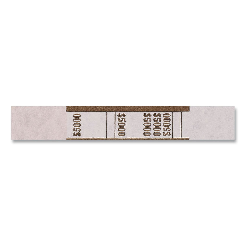 Currency Straps, Brown, $5,000 in $50 Bills, 1000 Bands/Pack