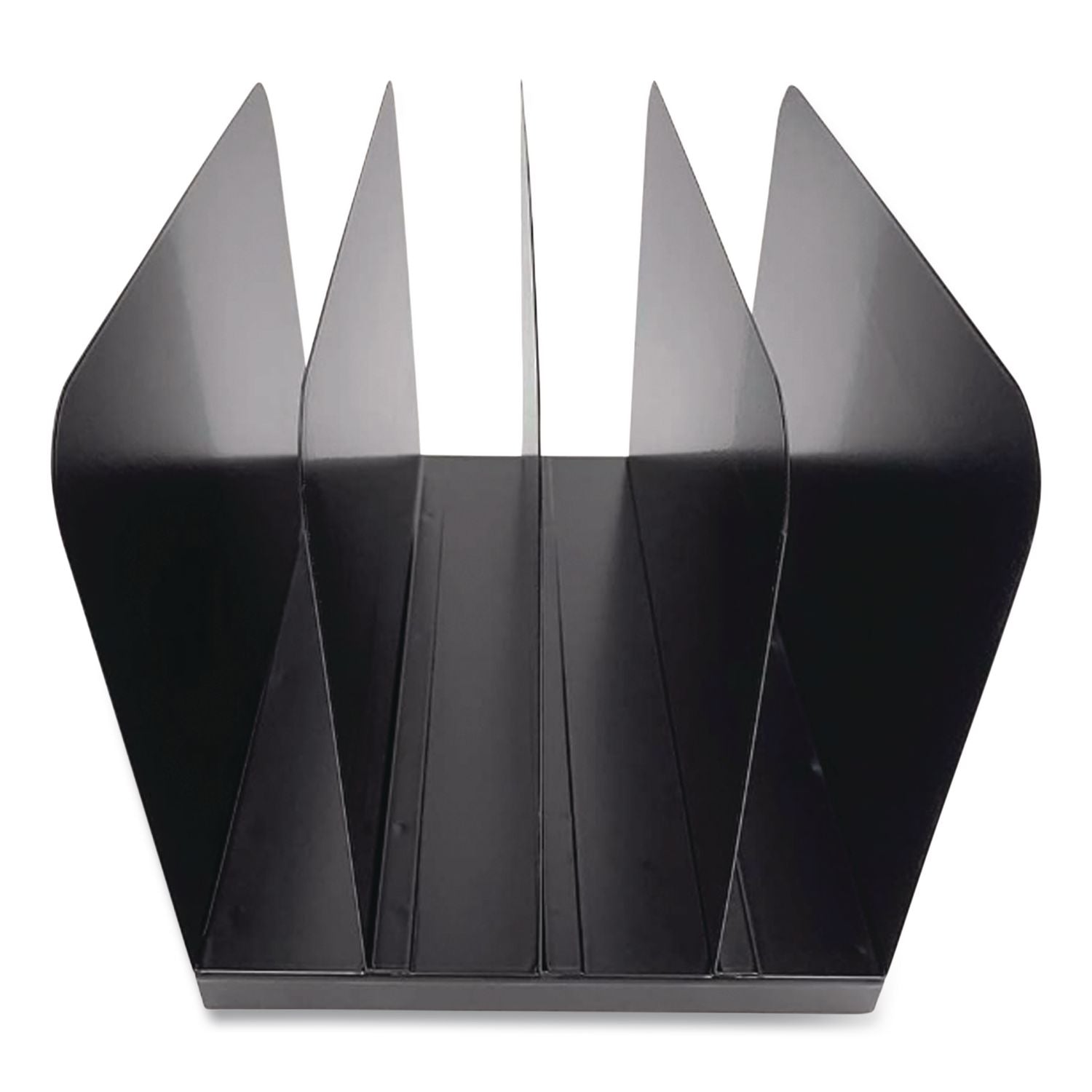 Huron Vertical Desk Organizer - 4 Compartment(s) - Vertical - 7.8" Height x 11" Width x 11" Depth - Durable - Black - Steel - 1 Each